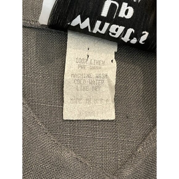 What’s Up Gray 100% Linen Button Front Boxy Top Blouse Size Small Lagenlook - Picture 7 of 7